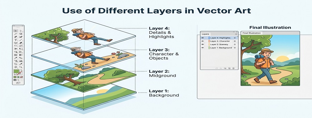 Use of Different Layers in Vector Art