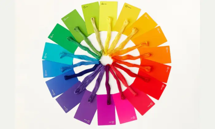Embroidery Thread Color Wheel Showing a Range of Thread Shades Used for Color Matching in Machine Embroidery Digitizing Embroidery Thread Color Wheel Showing a Range of Thread Shades Used for Color Matching in Embroidery