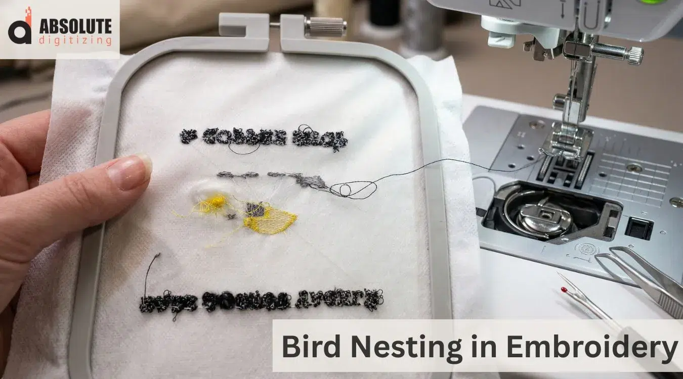 bird nesting in embroidery