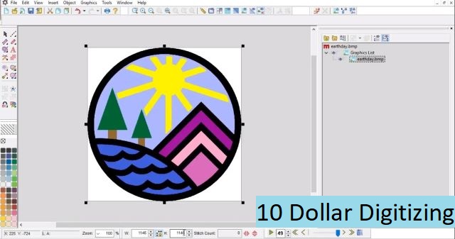 10 Dollar Digitizing for Machine Embroidery