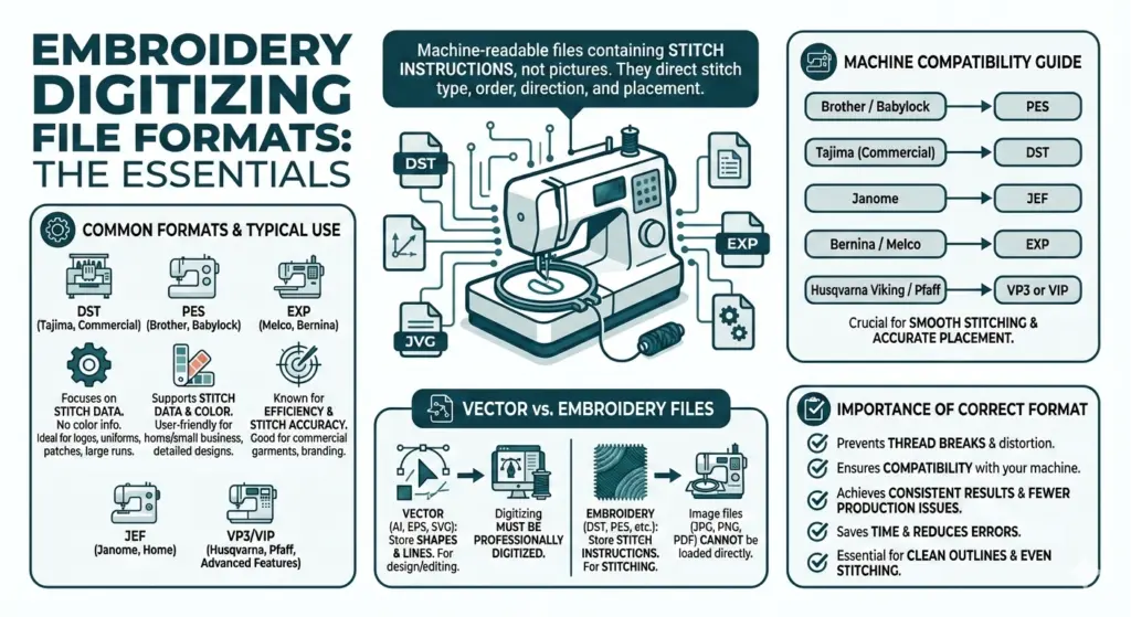Core components of embroidery digitizing