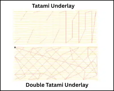 Tatami and double tatami underlay stitches