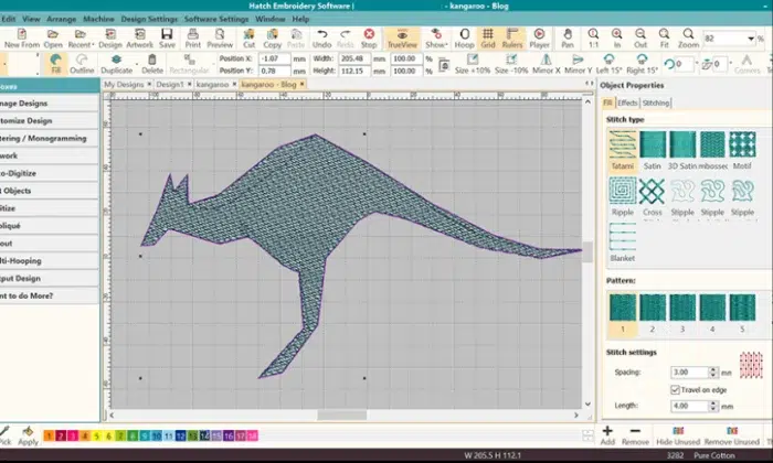 Underlay settings in Hatch embroidery digitizing software