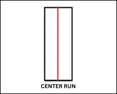 Center run underlay stitch
