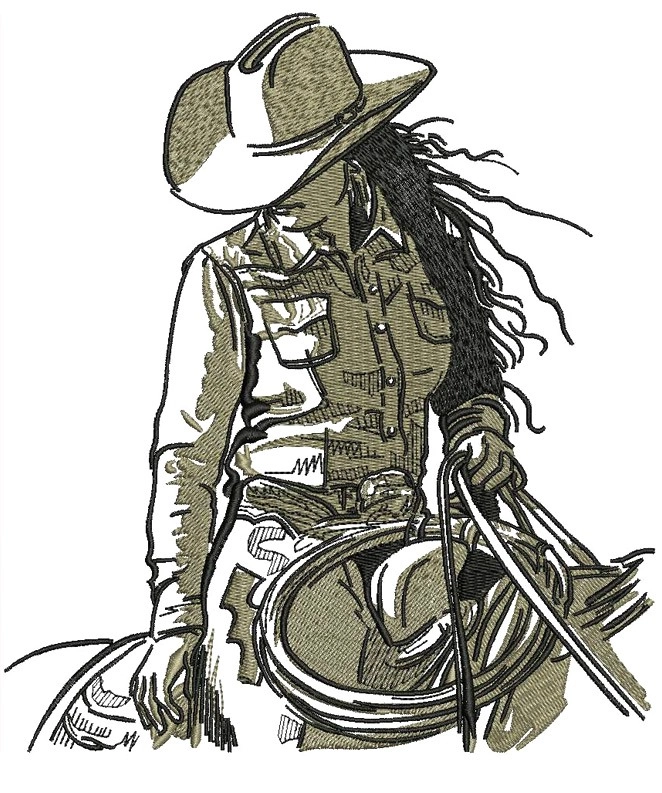 Cow Girl Embroidery Digitizing by Absolute Digitizing