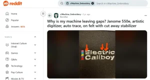 Reddit User Showing artistic Digitizer sew out problem