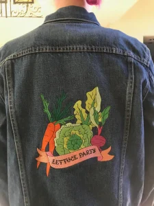 Denim Jacket back Embroidery 