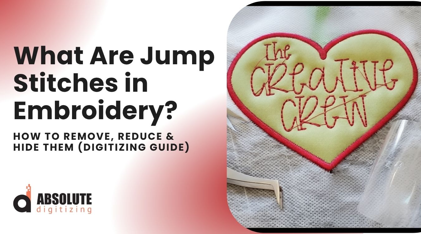 What Are Jump Stitches in Embroidery? How to Remove, Reduce & Hide Them (Digitizing Guide)