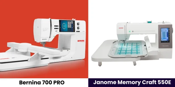 Bernina 700 PRO and Janome Memory Craft 550E embroidery machines Bernina 700 PRO and Janome Memory Craft 550E embroidery machines