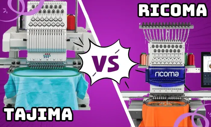 Tajima and Ricoma embroidery machines. Tajima and Ricoma embroidery machines.