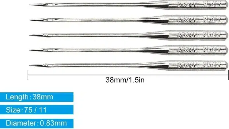 Organ 75/11 embroidery machine needles with 38 mm length and 0.83 mm diameter. Organ 75/11 embroidery machine needles with 38 mm length and 0.83 mm diameter.