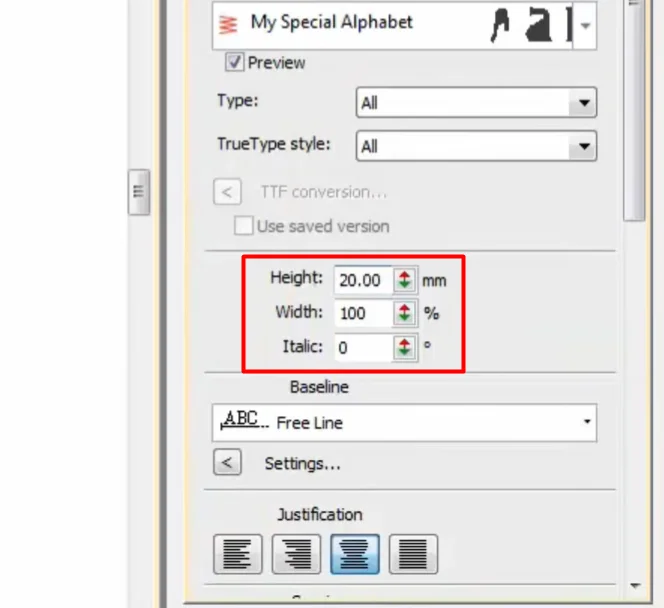 Wilcom lettering height and width settings for adjusting embroidery text size Wilcom lettering height and width settings for adjusting embroidery text size
