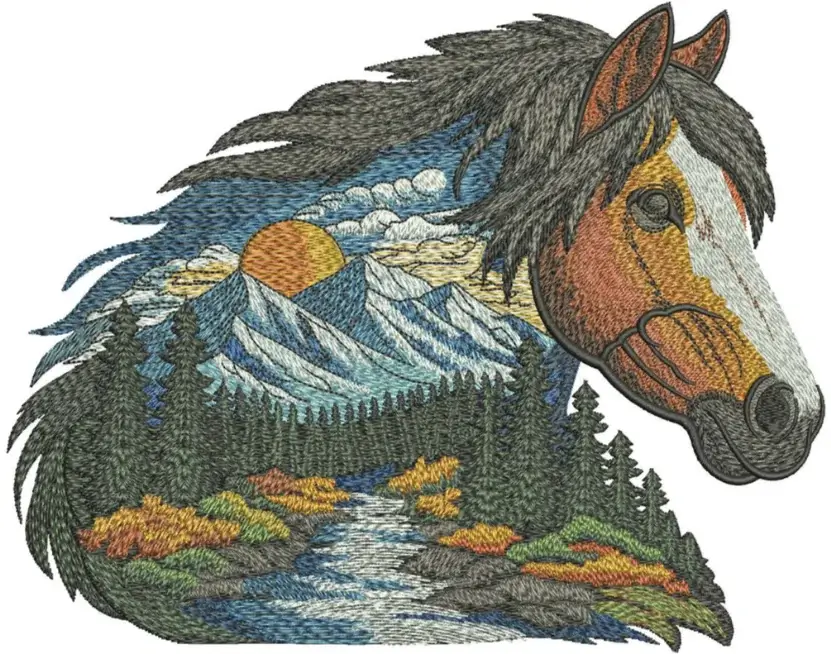A detailed horse embroidery design, digitized with perfection by Absolute Digitizing A detailed horse embroidery design, digitized with perfection by Absolute Digitizing